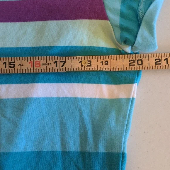 Columbia PFG Omni Wick Women's Size XL Striped Short Sleeve Popover Top - Picture 11 of 13